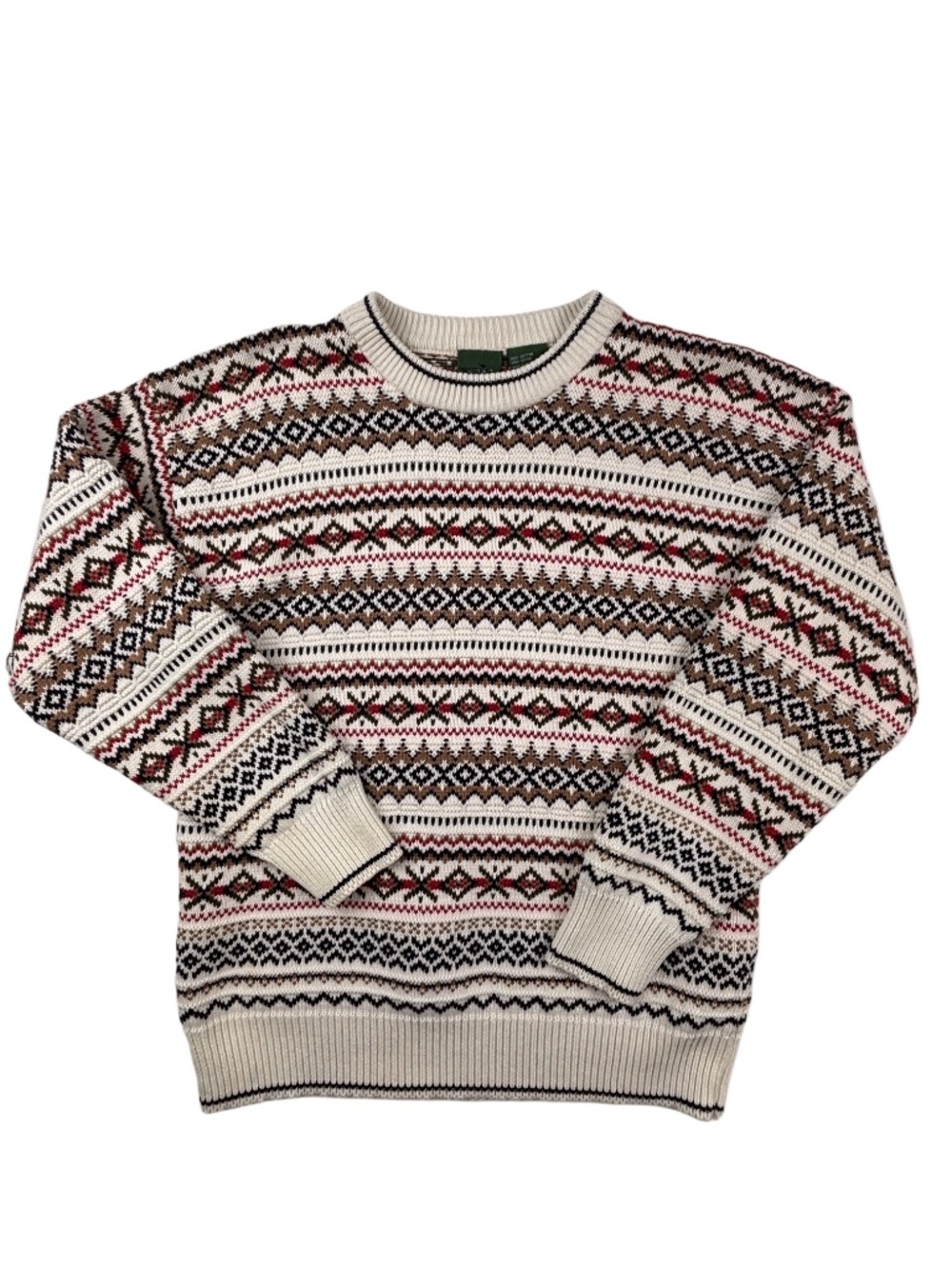 VTG Northern Reflections Crew Neck Fair Isle Knit Sweater M